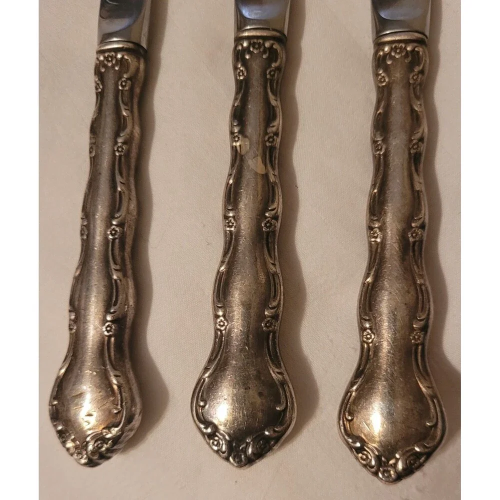 Lot Of 3 Reed & Barton Tara Paddle Blade Butter Spreaders Sterling Handles